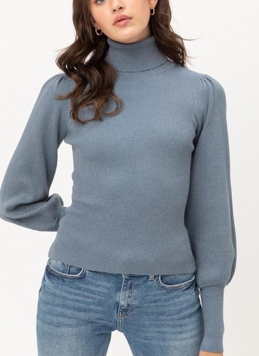 Balloon sleeve top - S / Blue stone