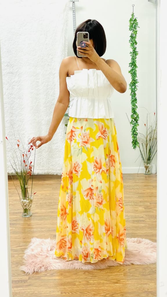 Cari floral print maxi skirt