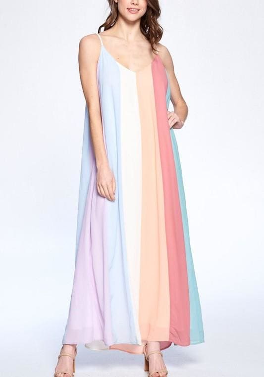 France colorblock maxi dress - M / Multi Combo