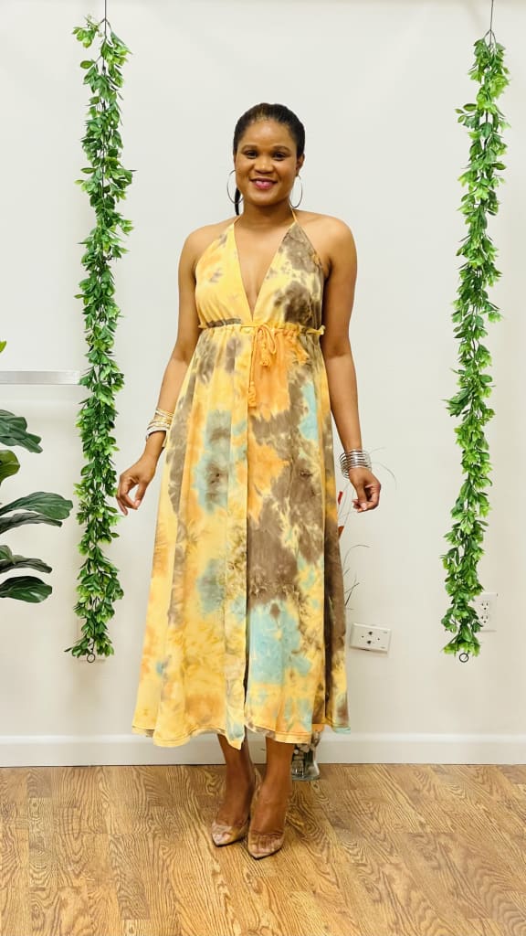 Heaven printed set - Mustard / S