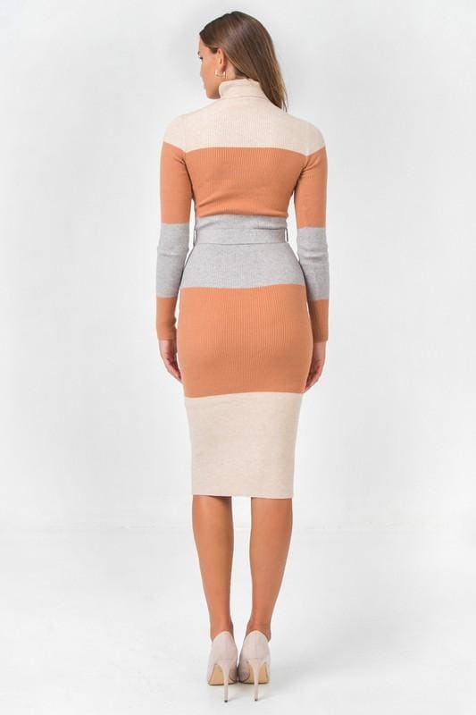 Midi Color blocked Sweater dress