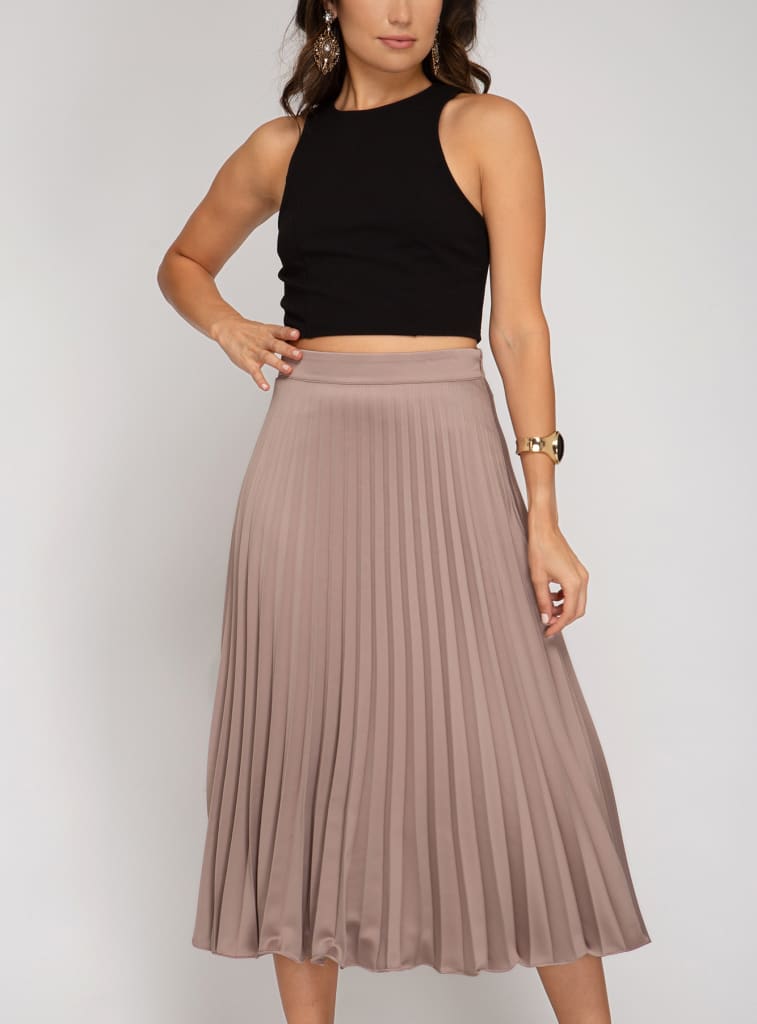 Pleated midi skirt