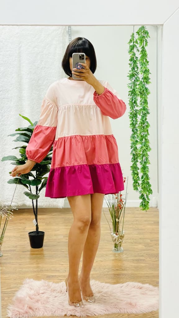 Shana mini dress - M / Raspberry