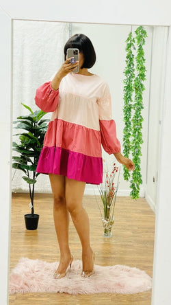 Shana mini dress - S / Raspberry