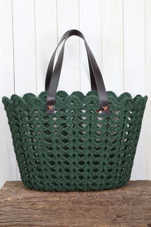 Strap handmake Crochet Bag - Green