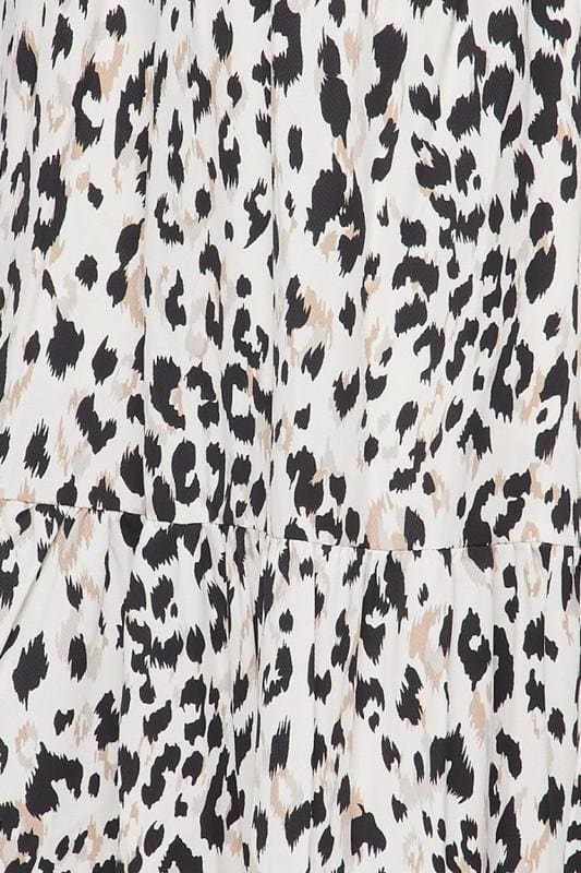 Woven animal print halter maxi dress - L / Ivory